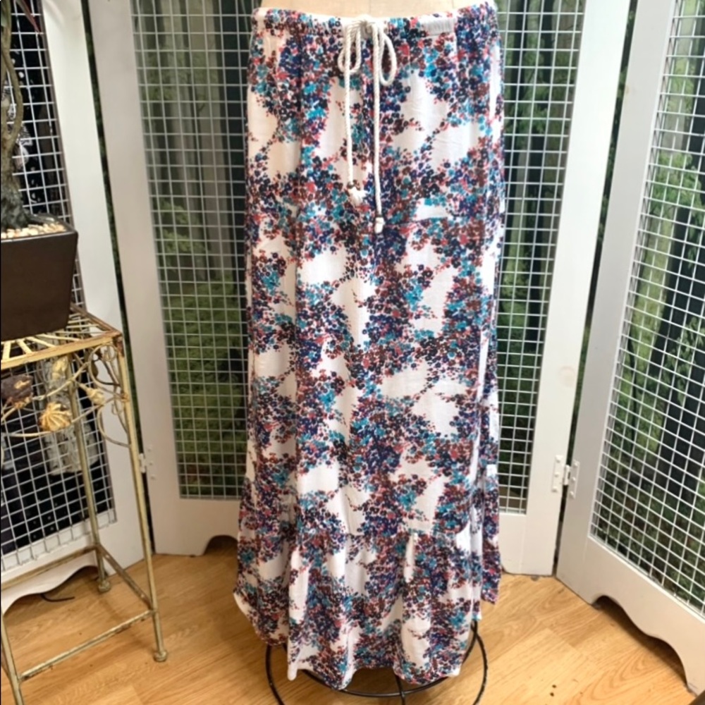“Roxy” petite floral print drawstring waist maxi skirt- M - Picture 2 of 11